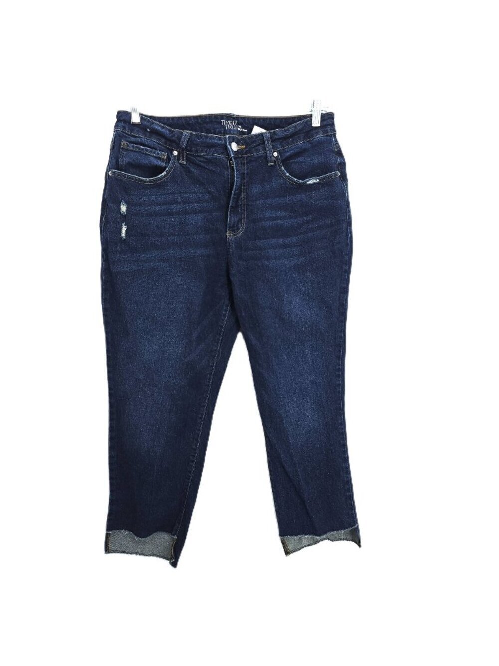 Women's Dark Indigo Cutoff Raw Hem Ankle Cropped Denim JEans Women Size 16